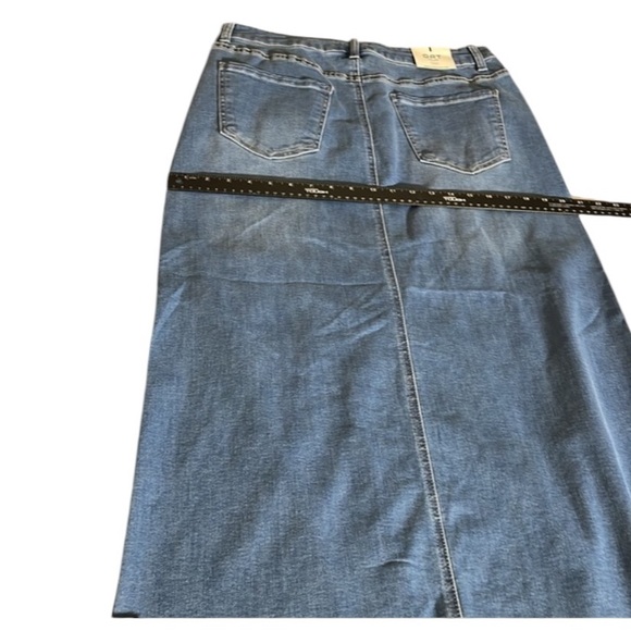 Oat New York size 12 blue Jean pencilskirt with high Front slit NWT - Picture 5 of 14
